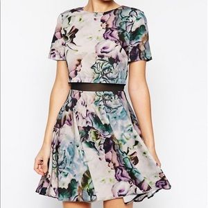 ASOS Floral Printed Crop Top Skater